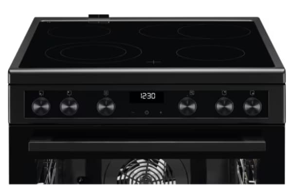 AEG CCB6446BBB, Freestanding cooker, Black, Rotary, Touch, Black, Front, Ceramic