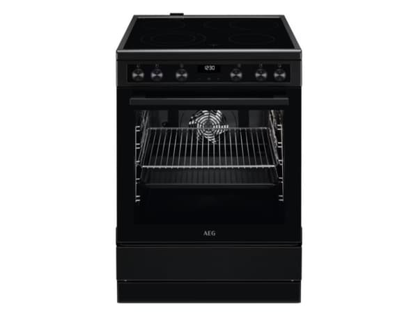 AEG CCB6446BBB, Freestanding cooker, Black, Rotary, Touch, Black, Front, Ceramic musta