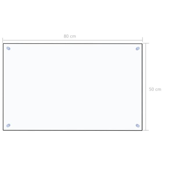 vidaXL Kjøkkenplate gjennomsiktig 80x50 cm herdet glass