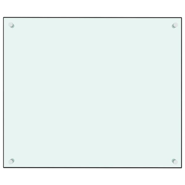 vidaXL Stänkskydd vit 70x60 cm härdat glas