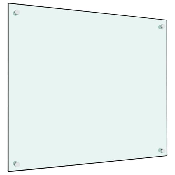 vidaXL Stänkskydd vit 70x60 cm härdat glas