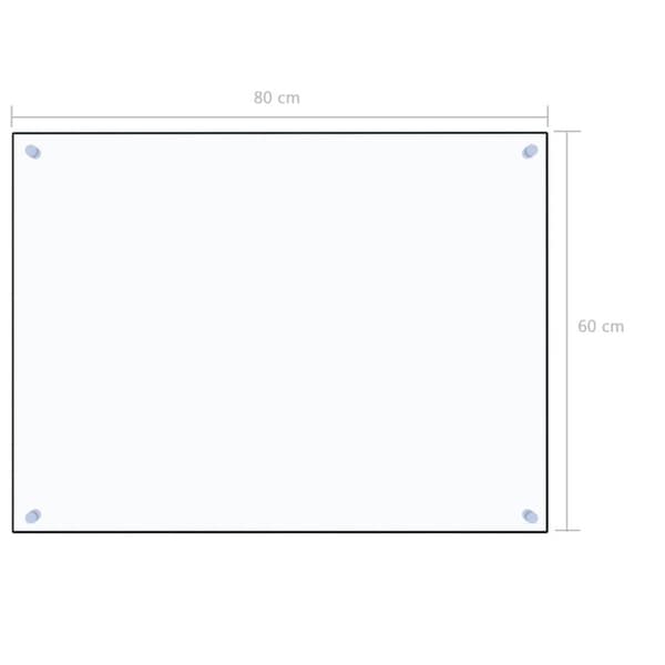 vidaXL Stänkskydd transparent 80x60 cm härdat glas