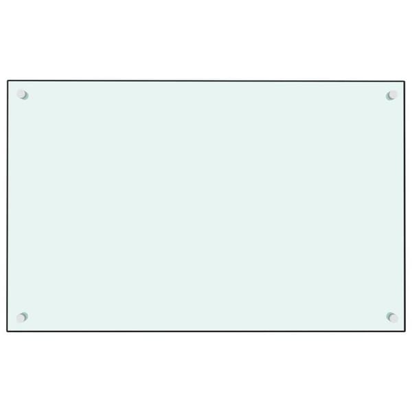 vidaXL Stänkskydd vit 80x50 cm härdat glas