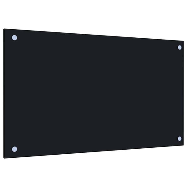 vidaXL Stänkskydd svart 70x40 cm härdat glas