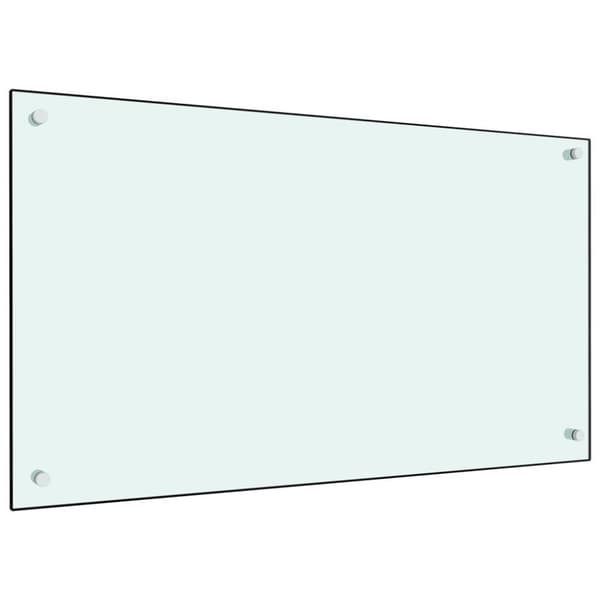 vidaXL Stänkskydd vit 90x50 cm härdat glas