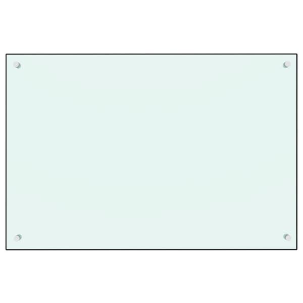vidaXL Stänkskydd vit 90x60 cm härdat glas