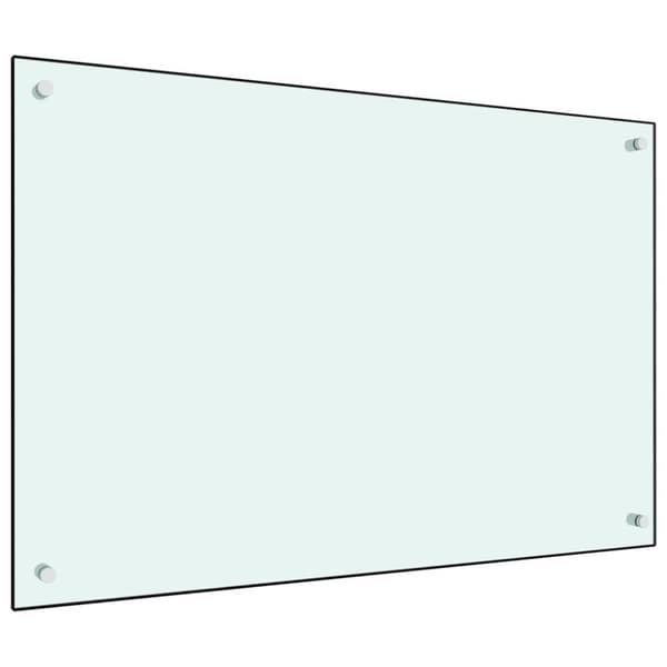vidaXL Stänkskydd vit 90x60 cm härdat glas