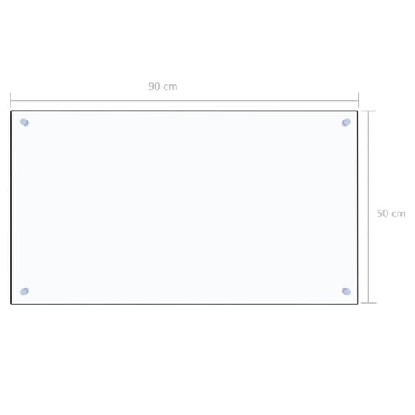 vidaXL Stänkskydd transparent 90x50 cm härdat glas