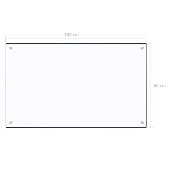 vidaXL Kjøkkenplate gjennomsiktig 100x60 cm herdet glass