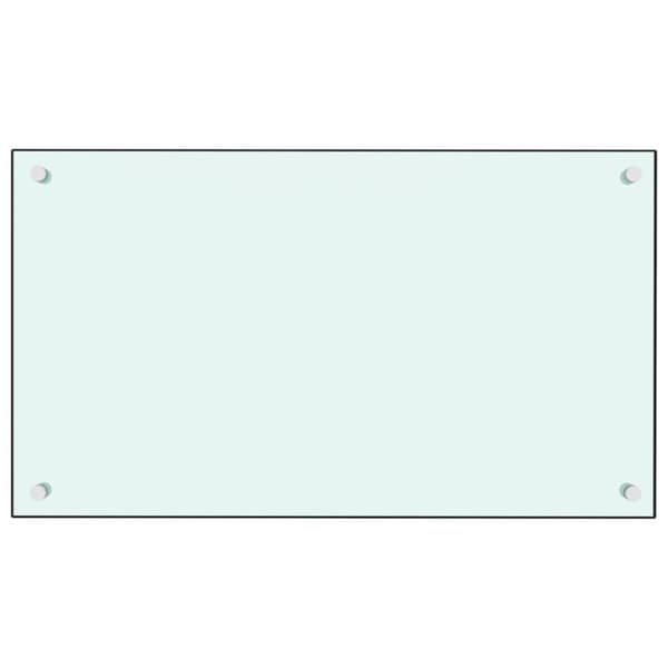vidaXL Stänkskydd vit 70x40 cm härdat glas