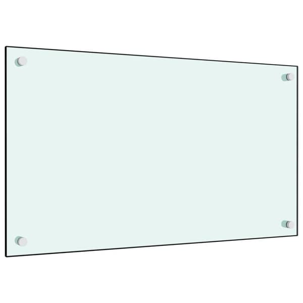 vidaXL Stänkskydd vit 70x40 cm härdat glas
