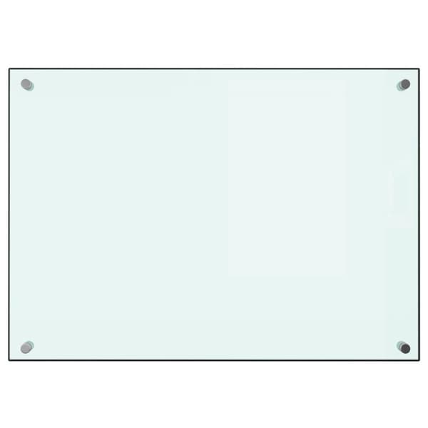 vidaXL Stänkskydd vit 70x50 cm härdat glas