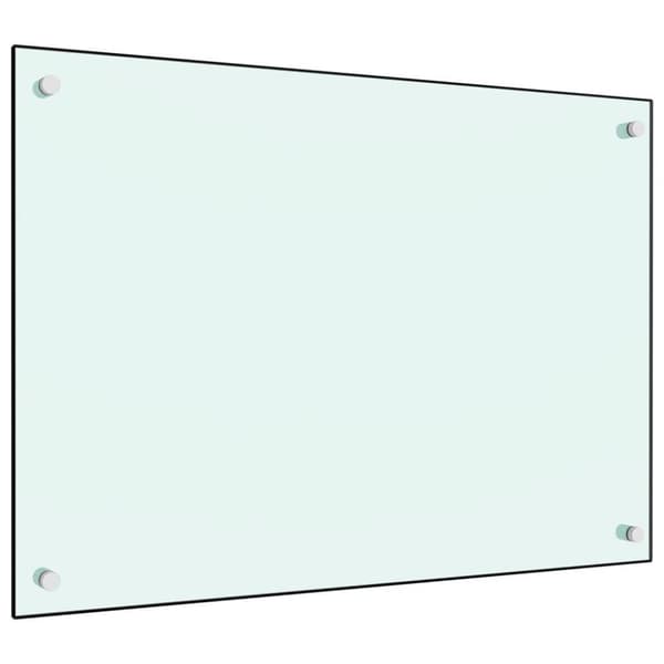 vidaXL Stänkskydd vit 70x50 cm härdat glas