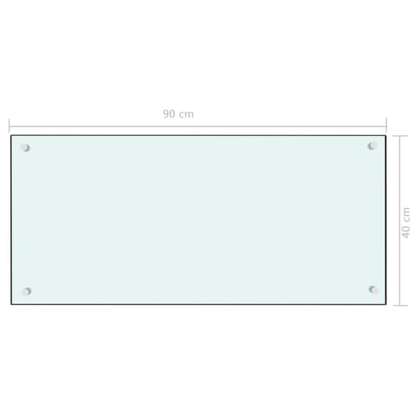 vidaXL Stänkskydd vit 90x40 cm härdat glas