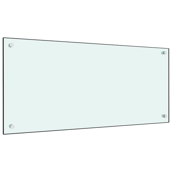 vidaXL Stänkskydd vit 90x40 cm härdat glas