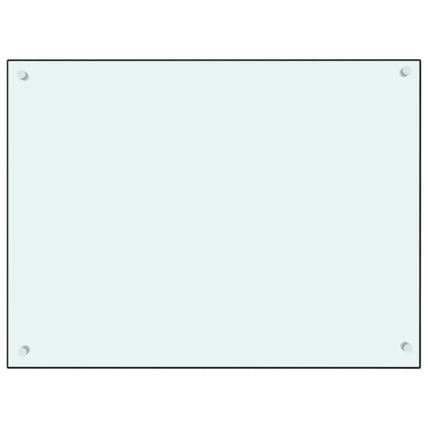 vidaXL Stänkskydd vit 80x60 cm härdat glas