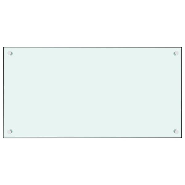 vidaXL Stänkskydd vit 80x40 cm härdat glas