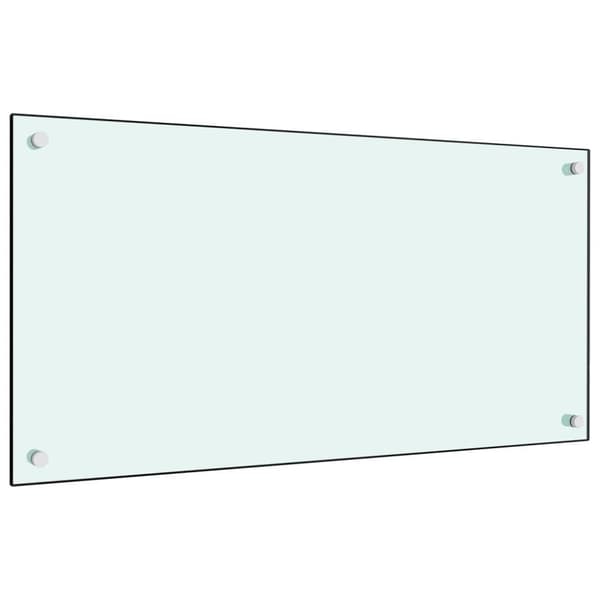vidaXL Stänkskydd vit 80x40 cm härdat glas