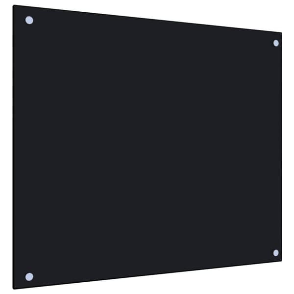 vidaXL Stänkskydd svart 70x60 cm härdat glas