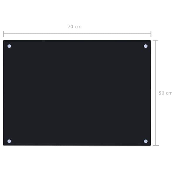 vidaXL Kjøkkenplate svart 70x50 cm herdet glass