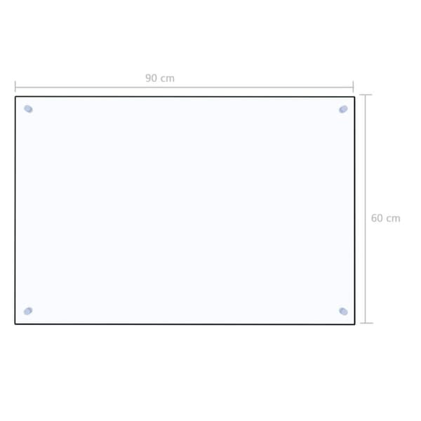 vidaXL stænkplade 90x60 cm hærdet glas gennemsigtig