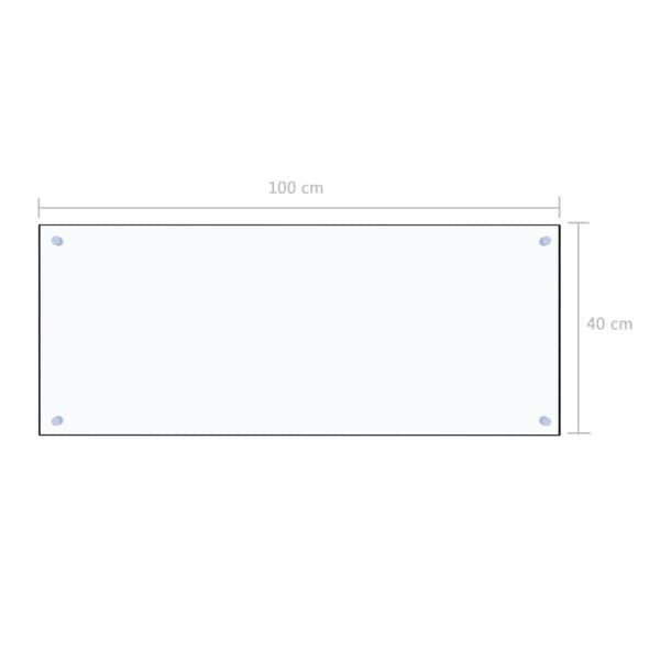 vidaXL stænkplade 100x40 cm hærdet glas gennemsigtig