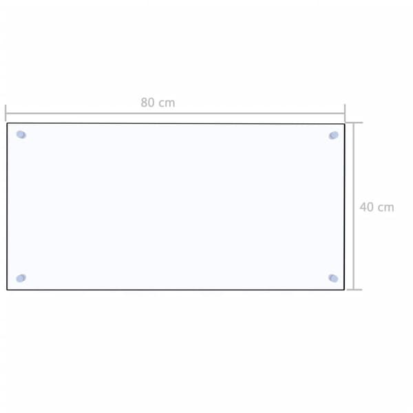 vidaXL stænkplade 80x40 cm hærdet glas gennemsigtig