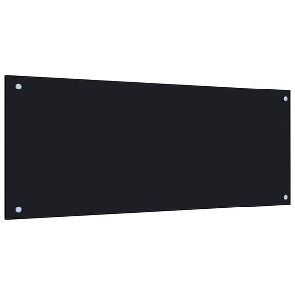 vidaXL stænkplade 100x40 cm hærdet glas sort