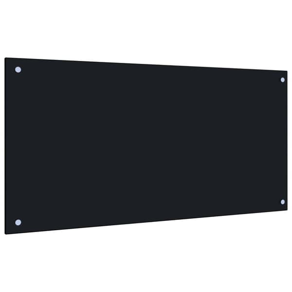 vidaXL stænkplade 100x50 cm hærdet glas sort
