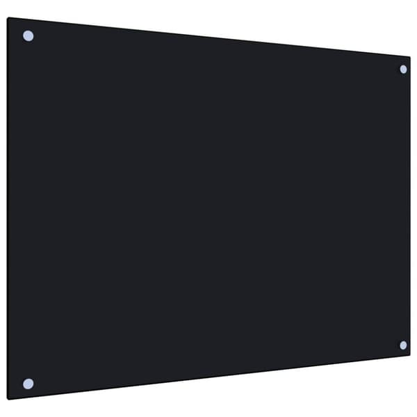 vidaXL stænkplade 80x60 cm hærdet glas sort