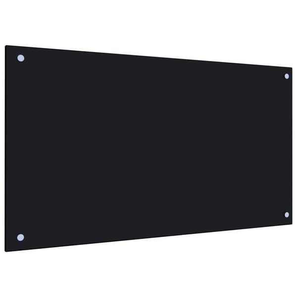 vidaXL Stänkskydd svart 90x50 cm härdat glas