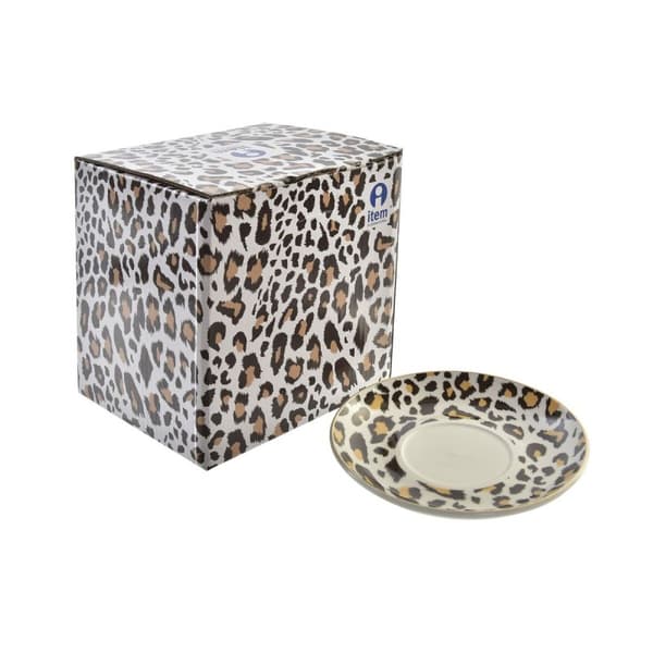 Tekanna DKD Home Decor Leopard Glas Porslin Brun Transparent Vit (2 antal)
