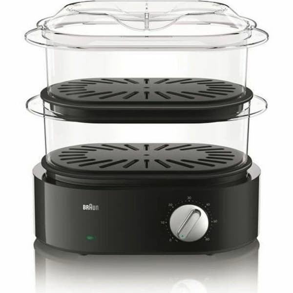 Ångkokare Braun FS 5100 – Musta 850 W tehokasta ruoanlaittoa varten. Kompakti muotoilu 850 W teholla nopeaa ja tasalaatuista höyryttämistä varten.