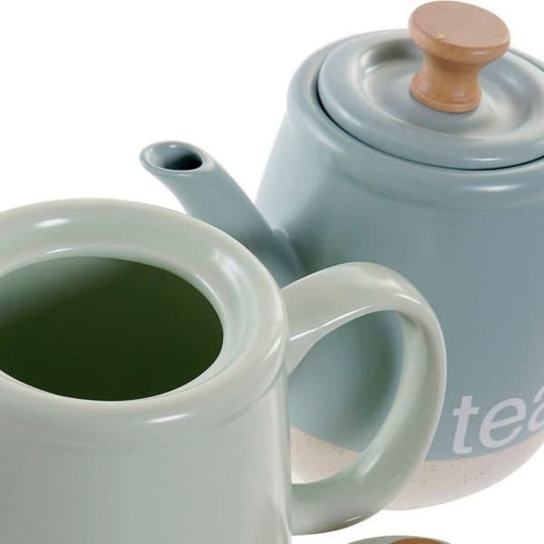 Tekanna DKD Home Decor 8424001793235 Blå Grön Stengods 1 L 22,5 x 12 x 16,5 cm (2 antal)