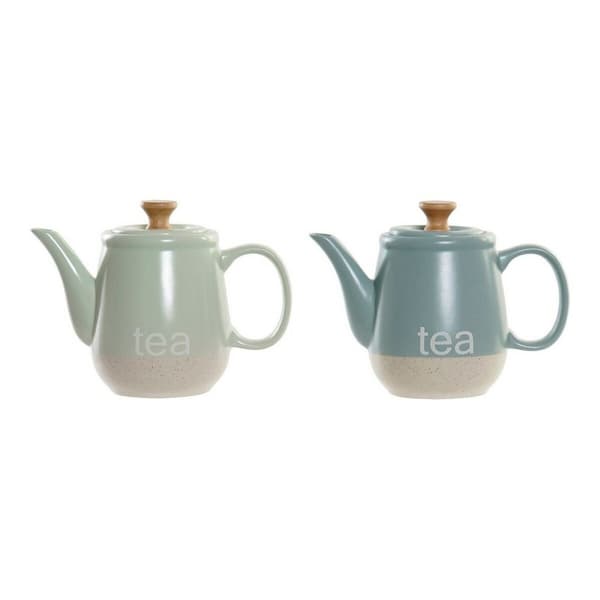 Tekanna DKD Home Decor 8424001793235 Blå Grön Stengods 1 L 22,5 x 12 x 16,5 cm (2 antal)