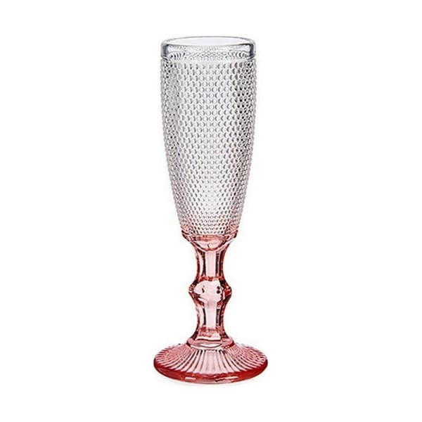 Rosa Transparent Glas Champagneglas Set - 6 st (180 ml) - Elegant glas för festliga tillfällen och speciella tillställningar.