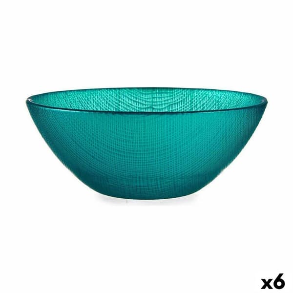 Glas Skål Turkos Ø 15 cm (6-pakning) - Smukt glas i turkis farve til servering af drikkevarer og desserter. Perfekt til hjemmet eller festen.