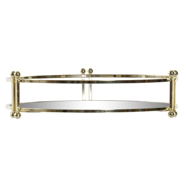 Snacksbricka DKD Home Decor 21,5 x 21,5 x 5,5 cm Speglar Gyllene Metall Glam