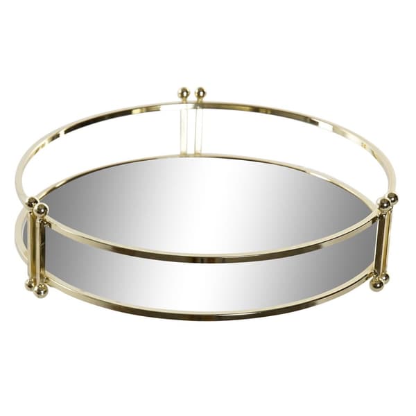 Snacksbricka DKD Home Decor 21,5 x 21,5 x 5,5 cm Speglar Gyllene Metall Glam