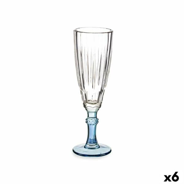 Champagneglas Exotic Glas Blå 6-pakning (170 ml) – Elegant og stilfuldt champagneglas i blåt glas, 6-pakning til festlige lejligheder.