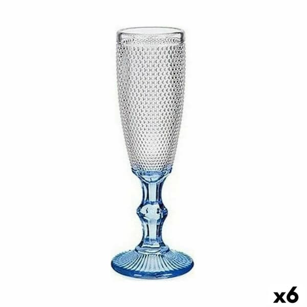 Champagneglas Poäng Blå Transparent Glas 6 antal (180 ml)