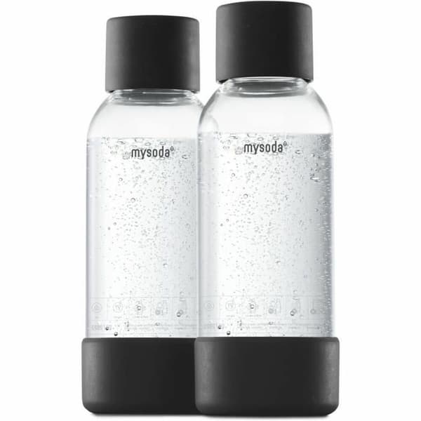 Mysoda 2PB905F-B Sodakone 500 ml - Hiilihapotuslaite kotikäyttöön, 2 pulloa à 500 ml. Tee oma kuplavetesi helposti!
