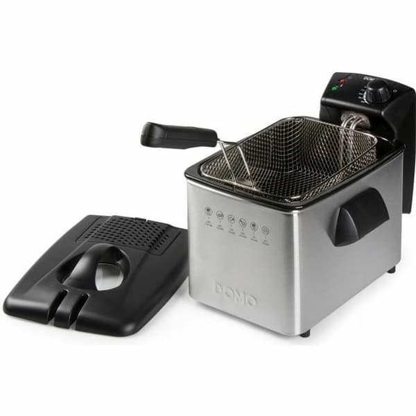 Friteesi 4 L 3000 W hopeateräksessä - DOMO DO465FR rapeisiin ja herkullisiin tuloksiin keittiössä. Helppo käyttää ja puhdistaa.
