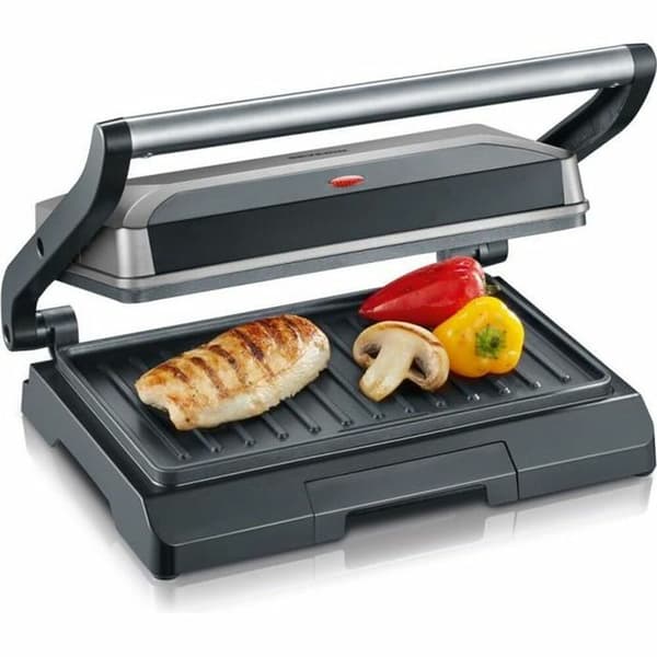 Sandwichmaskine 800 W i Sort Grå fra Severin KG 2394 - Effektiv og stilfuld sandwichgrill til hjemmekøkkenet.