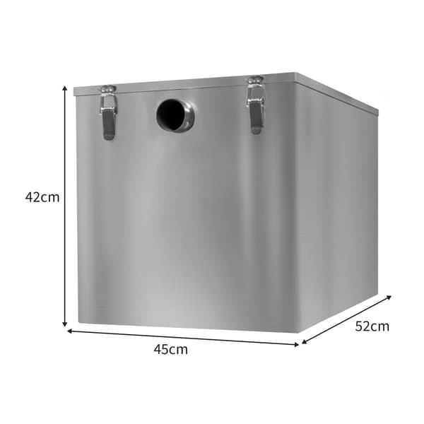 Commercial Grease Trap Under Sink Interceptor Stainless Steel Waste Fat Oil Water Separator Filter Restaurant Kitchen Takeaway Hotel Café 50mm