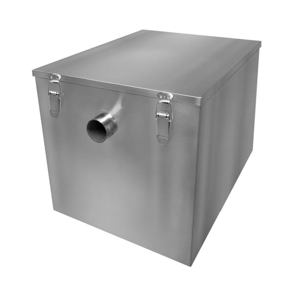 Commercial Grease Trap Under Sink Interceptor Stainless Steel Waste Fat Oil Water Separator Filter Restaurant Kitchen Takeaway Hotel Café 50mm