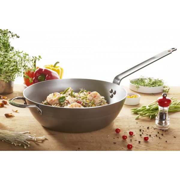 De Buyer Mineral B Element -stegepande "rustic", kulstofstål, 32 cm