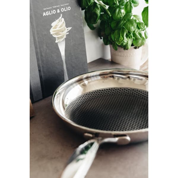 Heirol Pro Steelsafe -stegepande, rustfrit stål + non-stick belægning, 24 cm