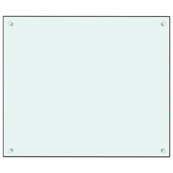 stænkplade 70x60 cm hærdet glas hvid