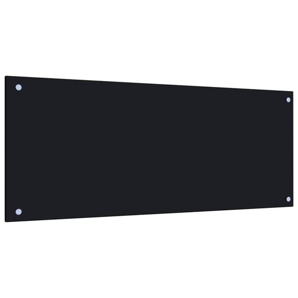 stænkplade 100x40 cm hærdet glas sort